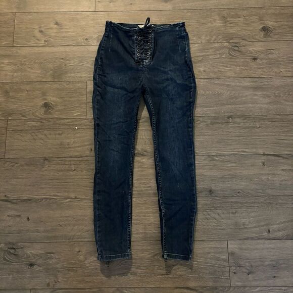 Free People Skinny Jeans Blue 61855-16515125 size W‎ 28r GUC - Picture 1 of 3